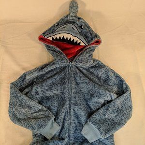 Kids Blue Shark One Piece Full Zip Bodysuit Jumpsuit Youth Boys Girls Small S